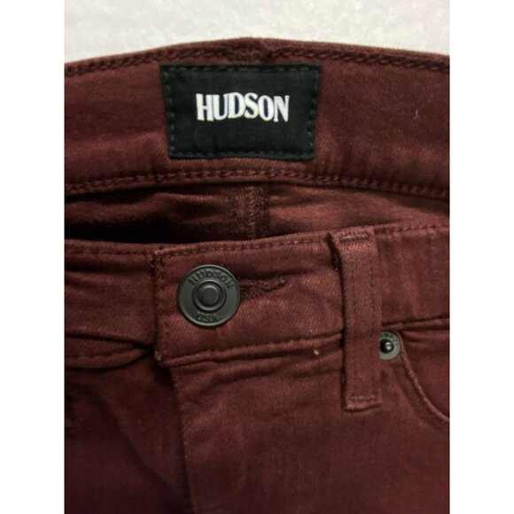 Hudson Jeans Size 25 x 28 Nico Midrise Super Skinny Burgundy Maroon, Womens - Picture 2 of 8